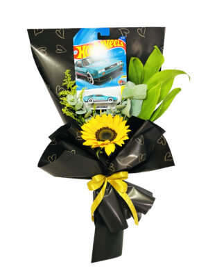 #21A - Ramo de 1 girasol con 1 Hot Wheels